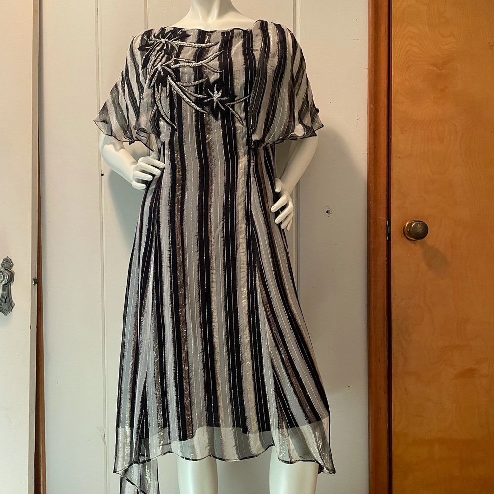 Stunning striped chiffon dress. Binet Bahl for Anthropologie. NWT size M
